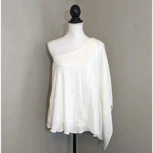 Show Me Your Mumu Sonia White Cheetah Print One Shoulder Top NEW Size XS Flowy